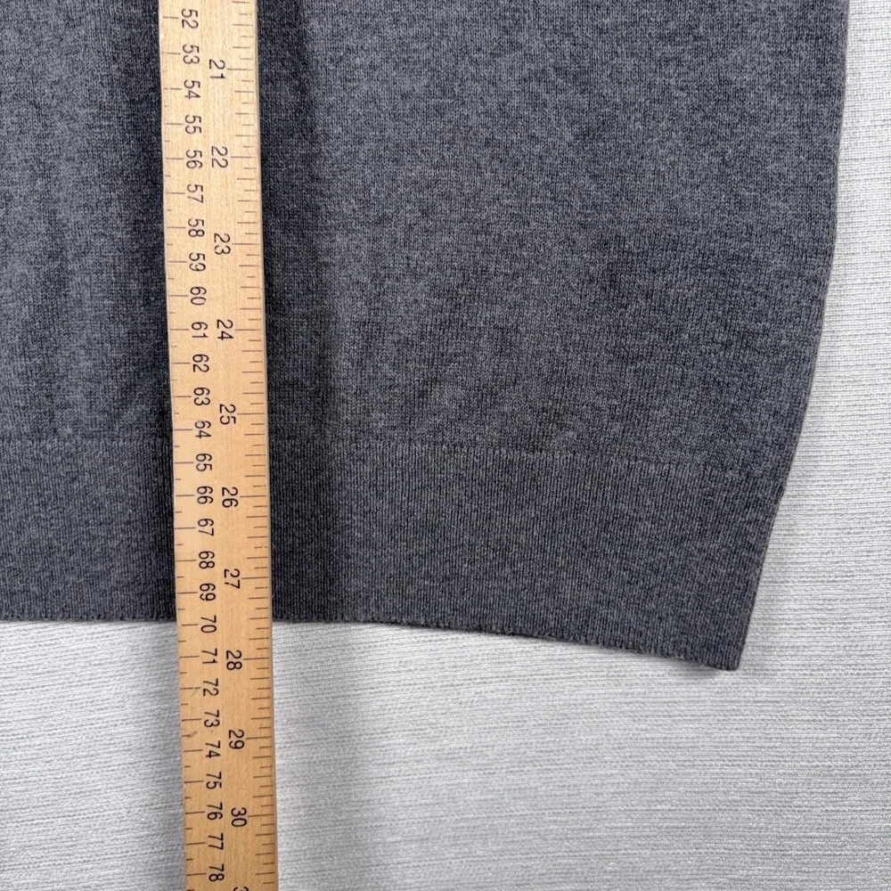 Banana Republic Premium Luxe 1/4 Zip Sweater Mens L Gray Cotton Silk Cashmere